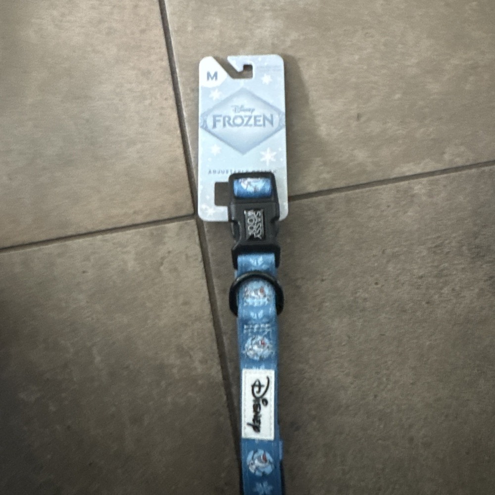 Sassy Woof Disney‎ Frozen Olaf Dog Collar Size M Adjustable Medium Elsa  Blue